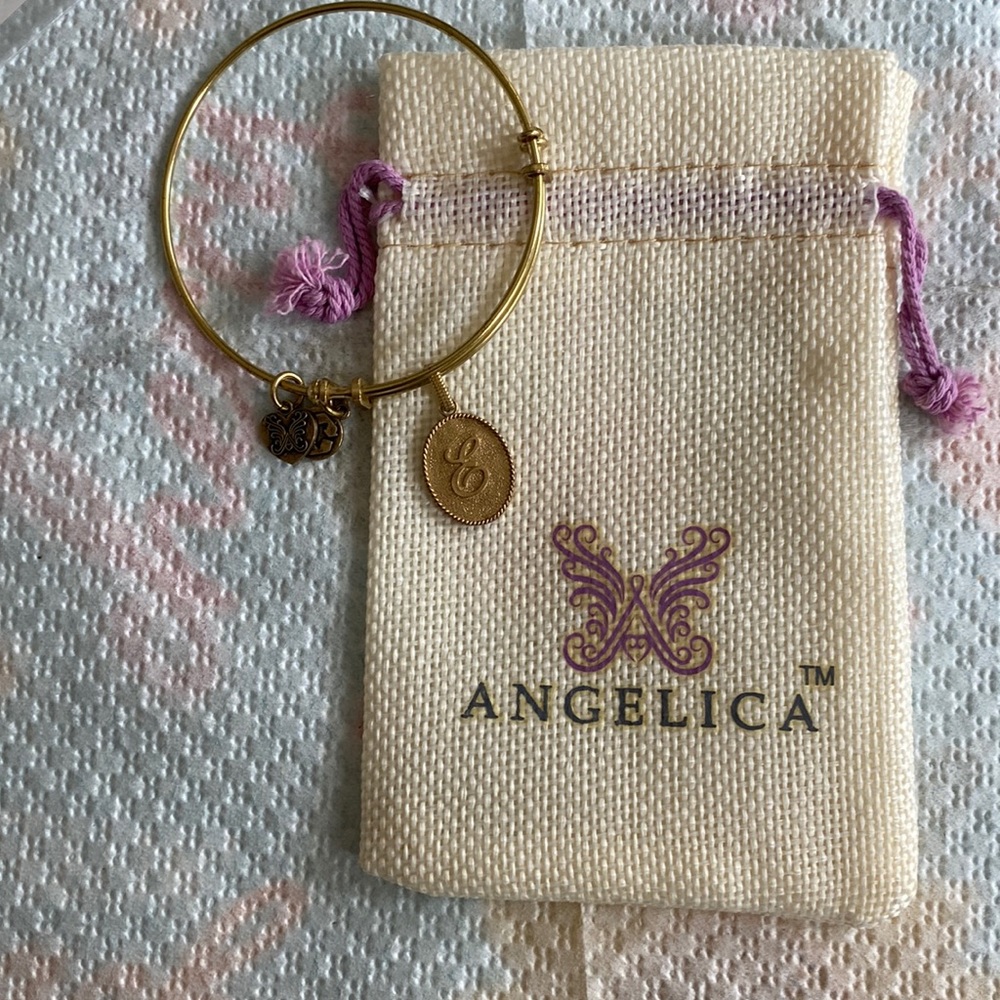 New Angelica Gold Tone Bracelet Initial E